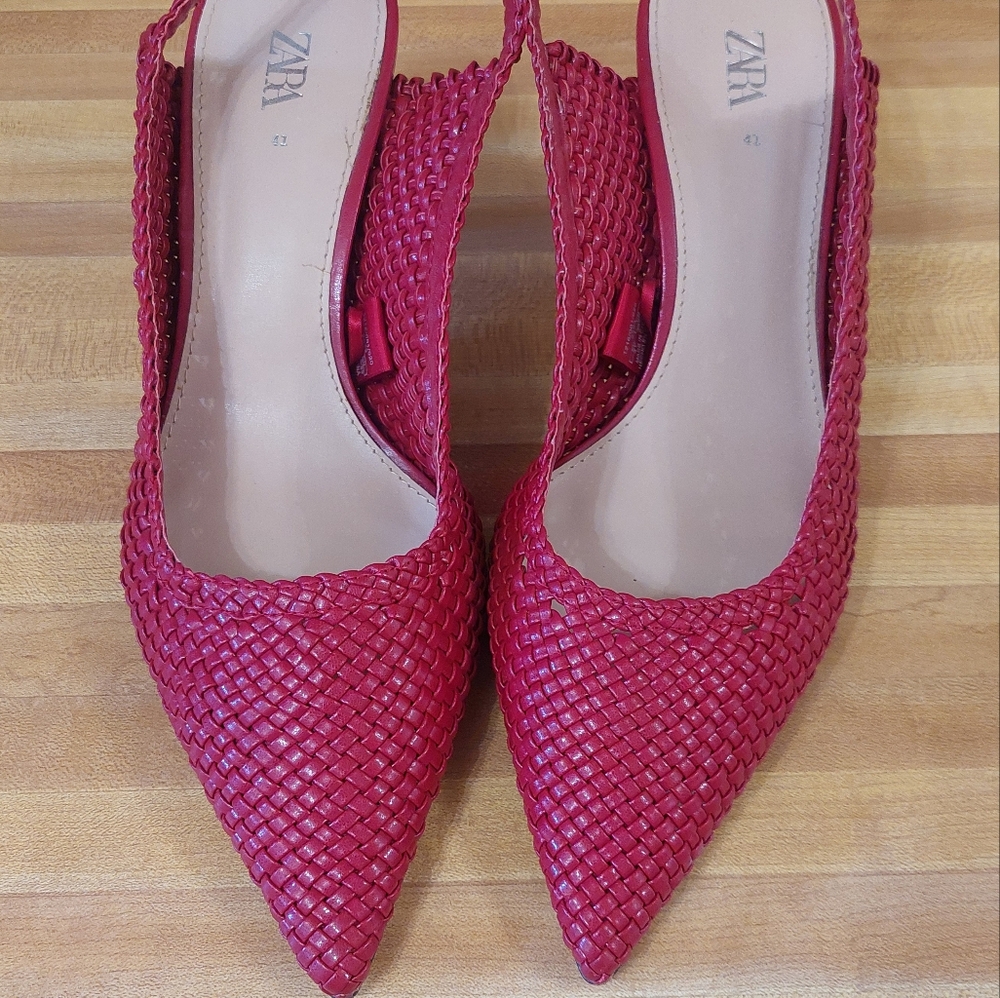Zara Red Slingbacks